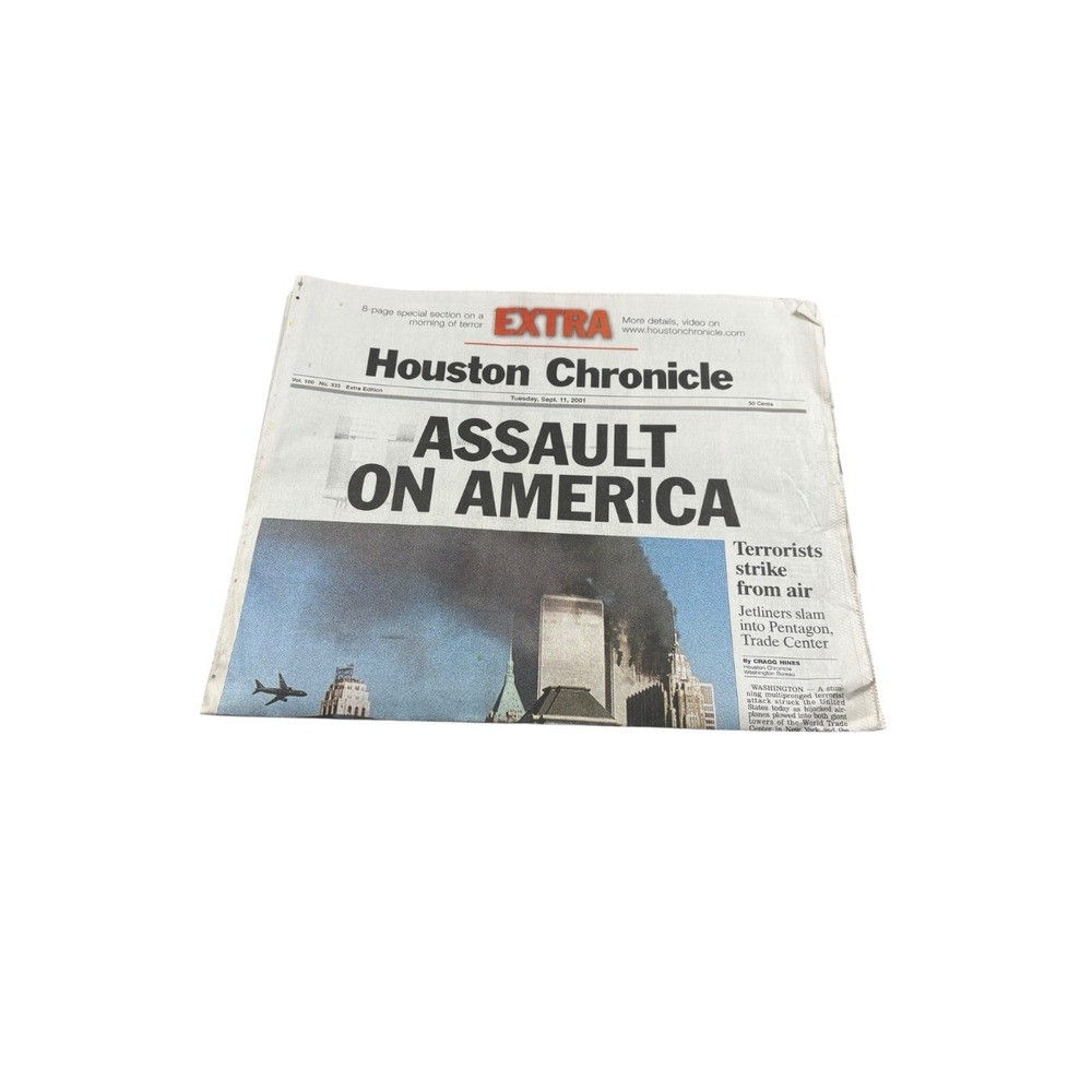 2001 Houston Chronicle 9/11 Extra Assault On America 8 Page Edition‎